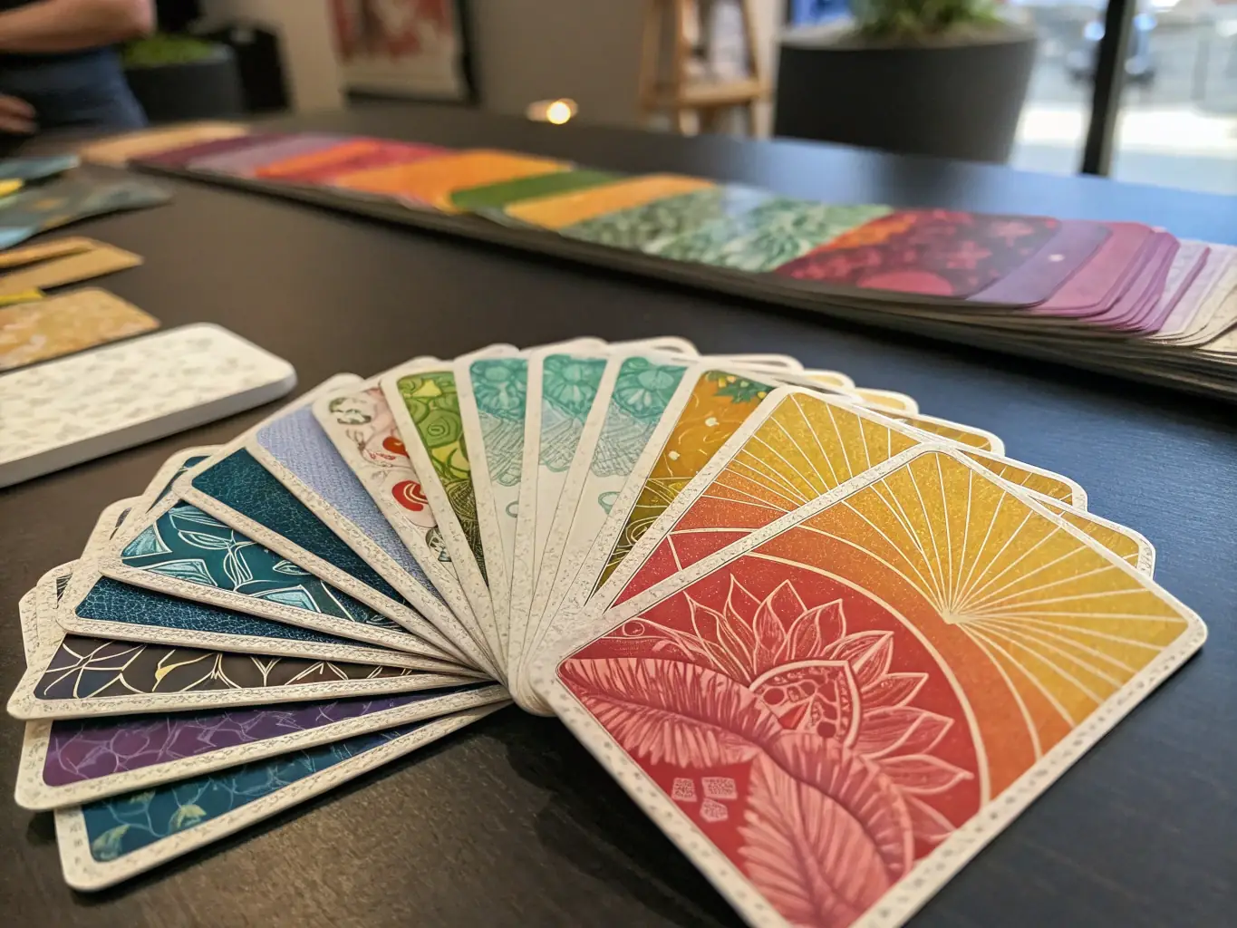 A collage of various business cards showcasing different customization options such as unique shapes, finishes, and materials offered by Mbh-Online.app.